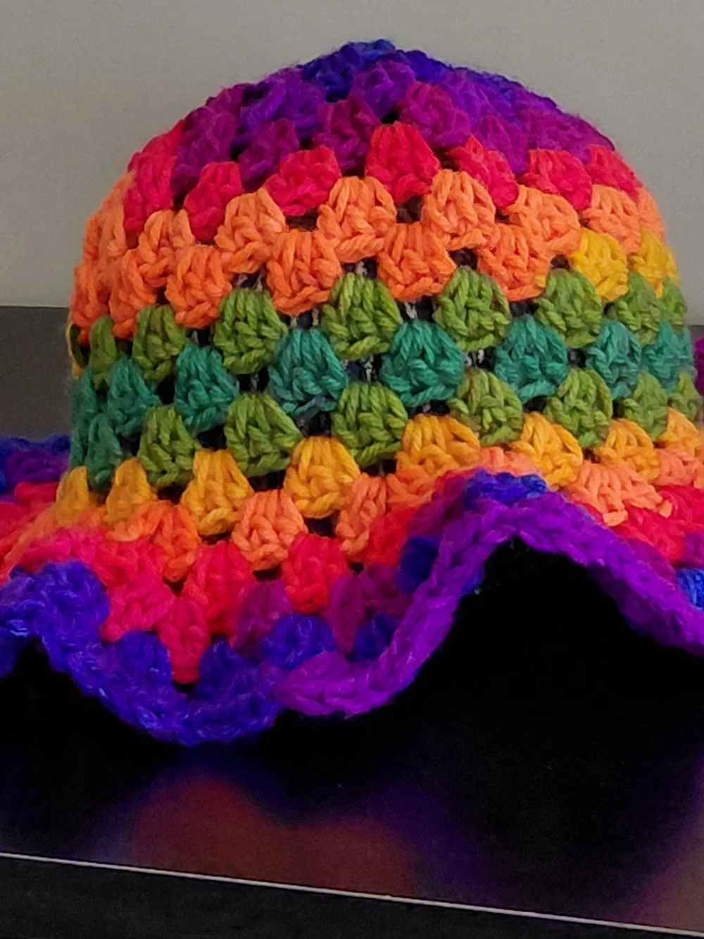Rainbow Crochet Sun Hat - Multicolor
